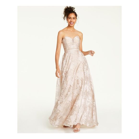 SAY YES TO THE PROM Womens Pink Gown Sleeveless Maxi Prom Dress Juniors 0 - Picture 1 of 3